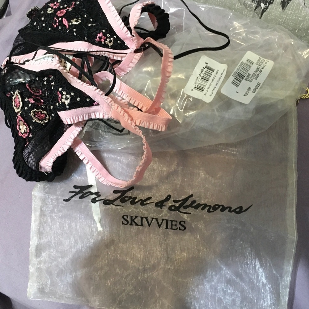 FL&L black & pink embroidered Azalea bralette NWT - Picture 13 of 16